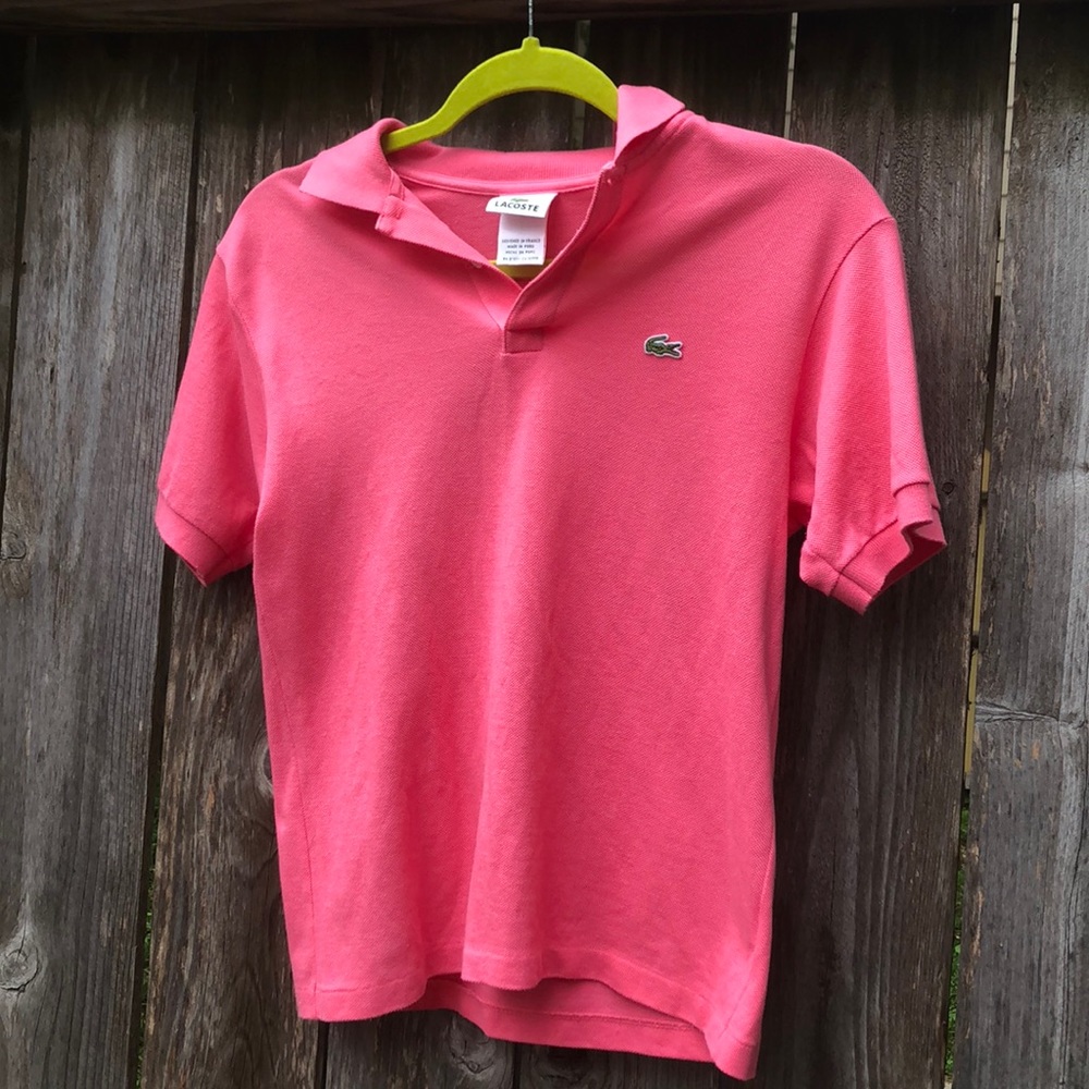 Salmon pink Lacoste shirt